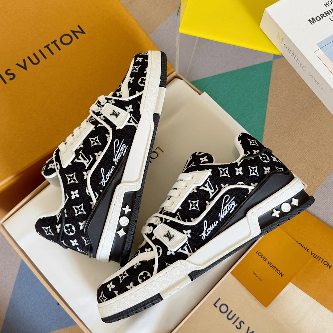L couple limited series casual denim print sneakers 0725012402