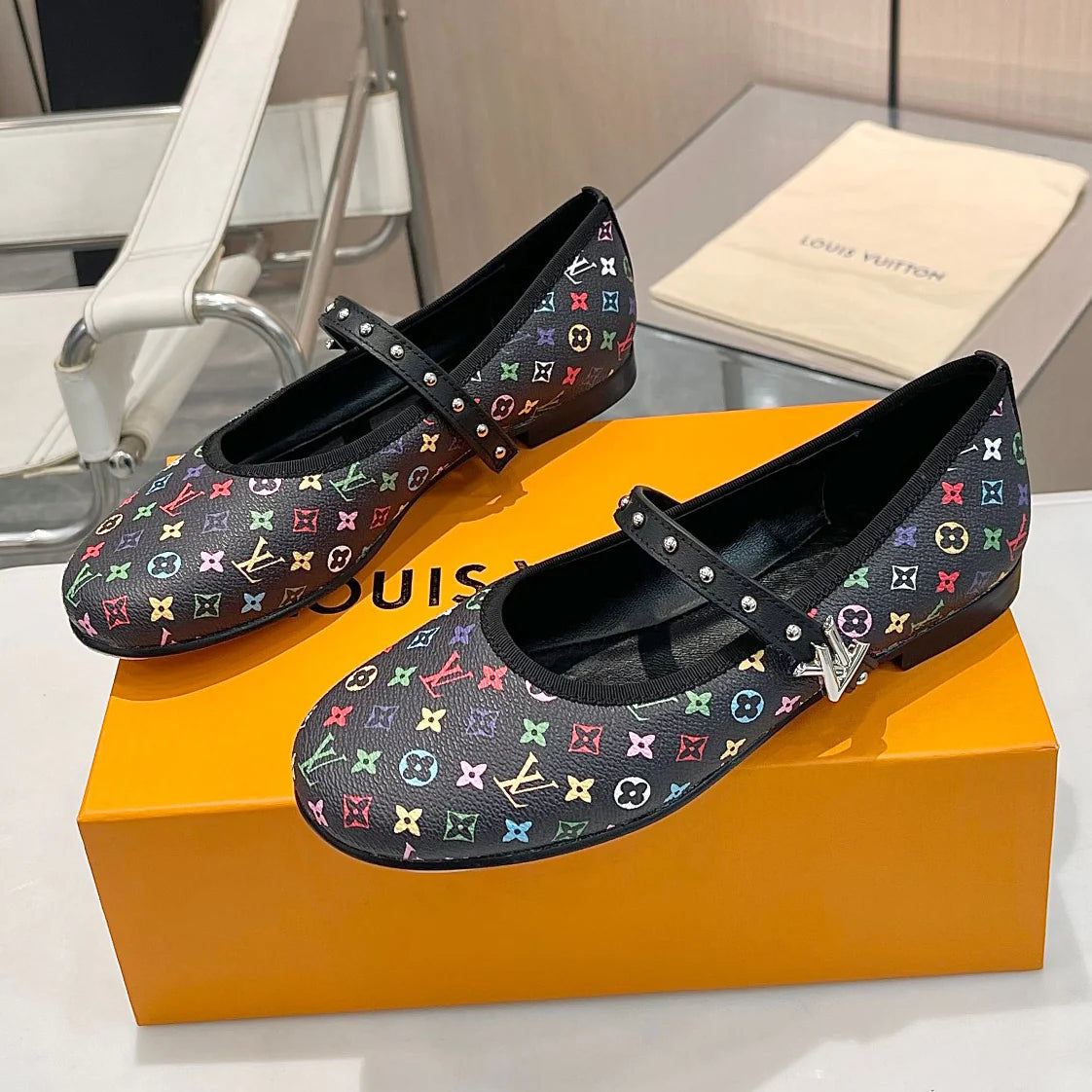 Women's New Colourful Printed Mary Jane Single Shoes 1025011706