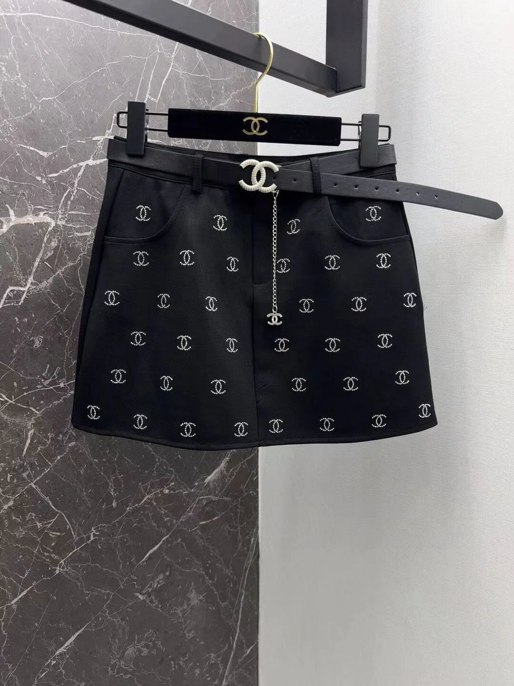 New Entry Light Luxury Spice Girl Full Hot Diamond Skirt 1024040130