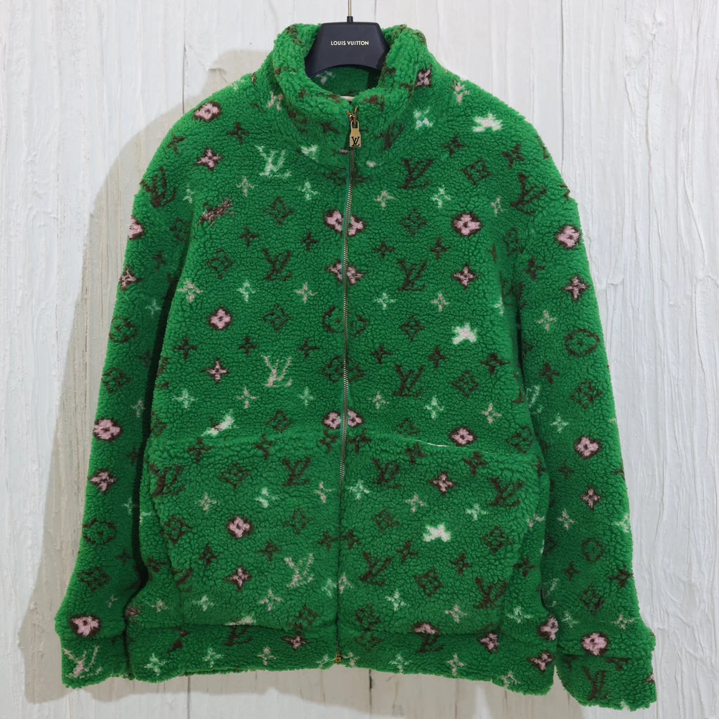 Stand up collar plush jacquard zipper jacket 1024101111