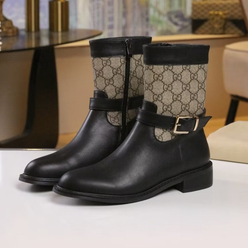 Trendy new double G metal buckle boots XC0823101002