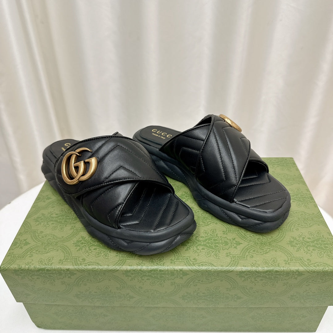 G Buckle Platform Beach Slippers 1824061306