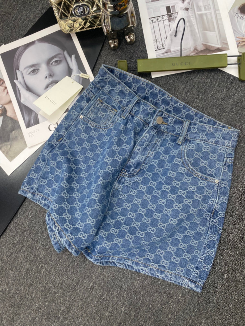 fashion print denim shorts 0725051908