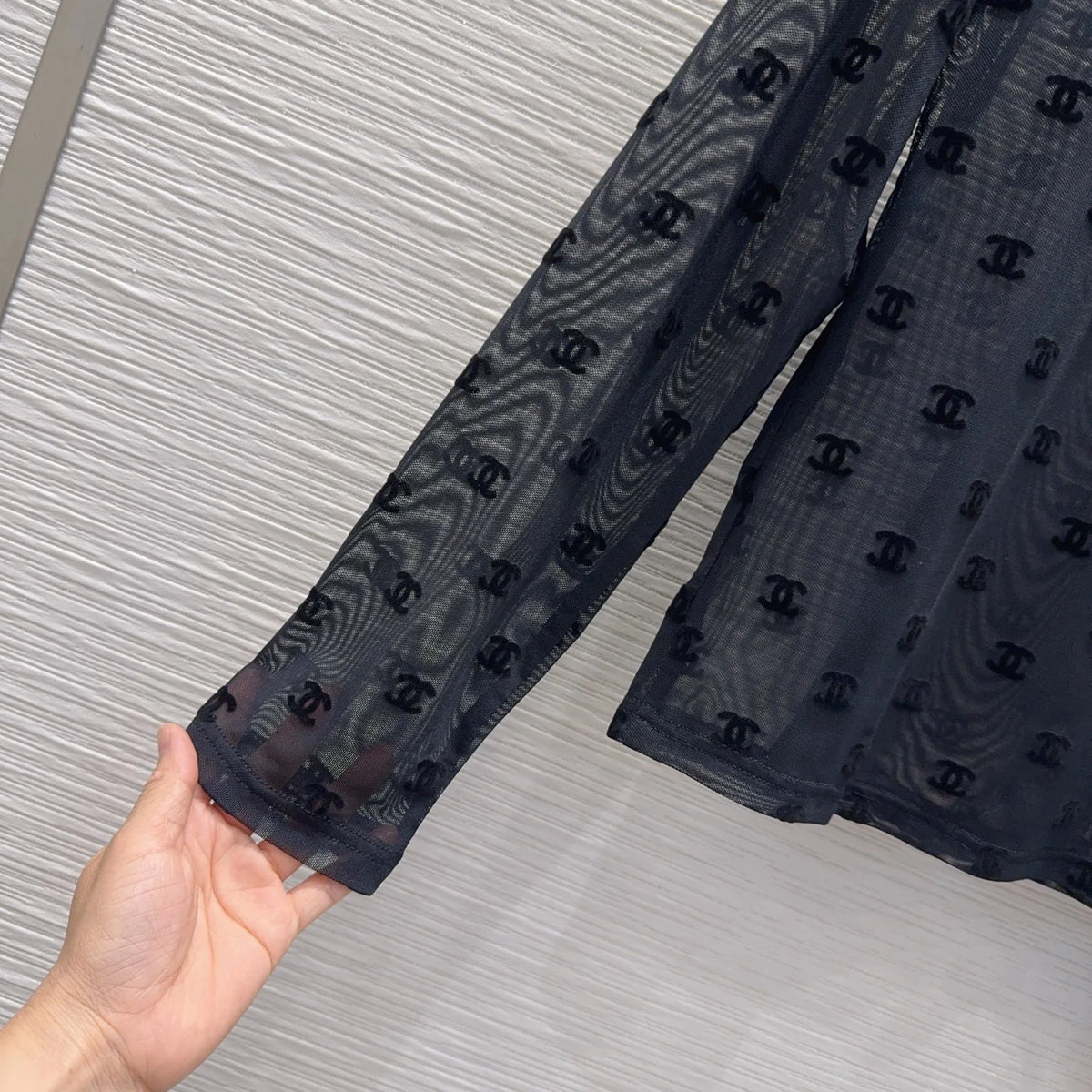 New Fashion Women's CC Sheer Mesh Long Sleeve Base Top DM1326092007