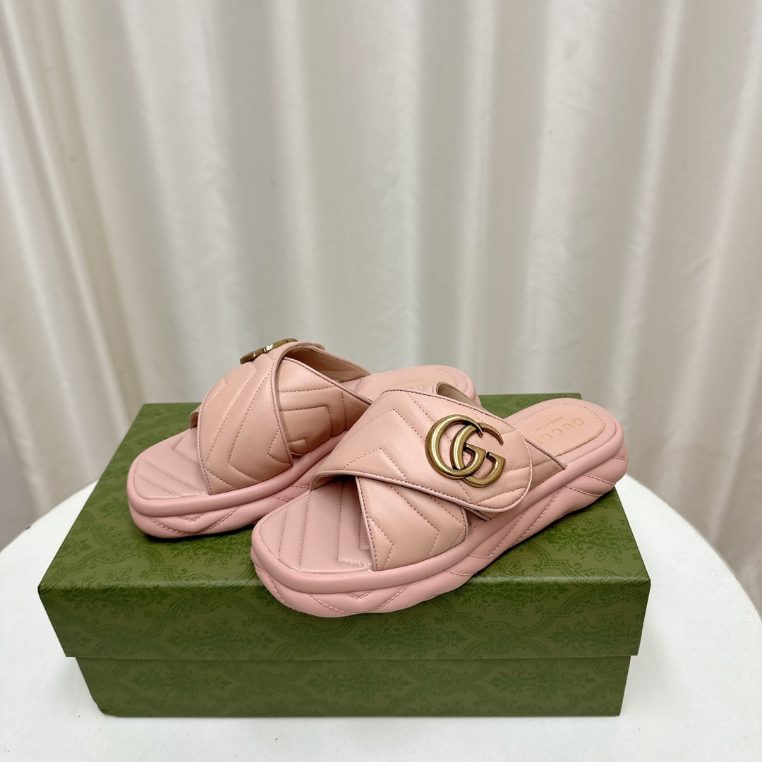G Buckle Platform Beach Slippers 1824061306