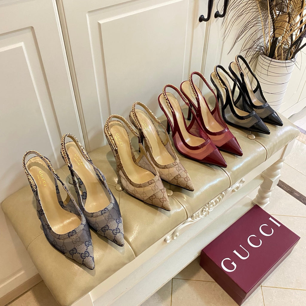 Fashion printed letter chain high heels 0725061702