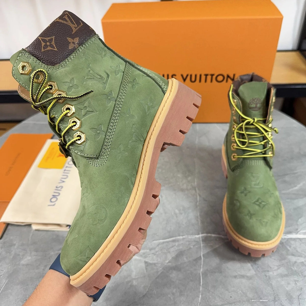 New fashion printed couple's short boots 1024101703