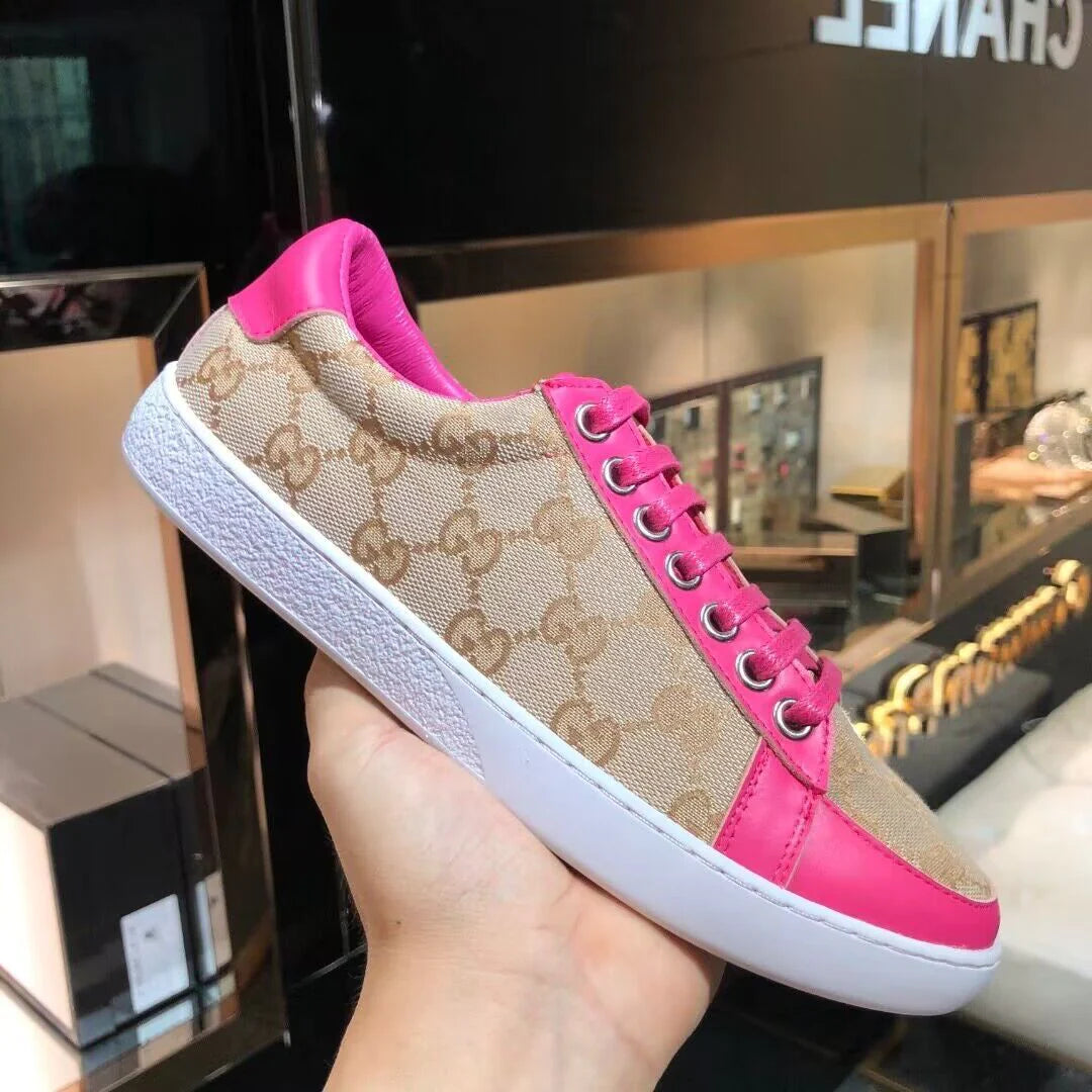 High Quality Casual Print Couple Genuine Leather Sneakers 1024031214