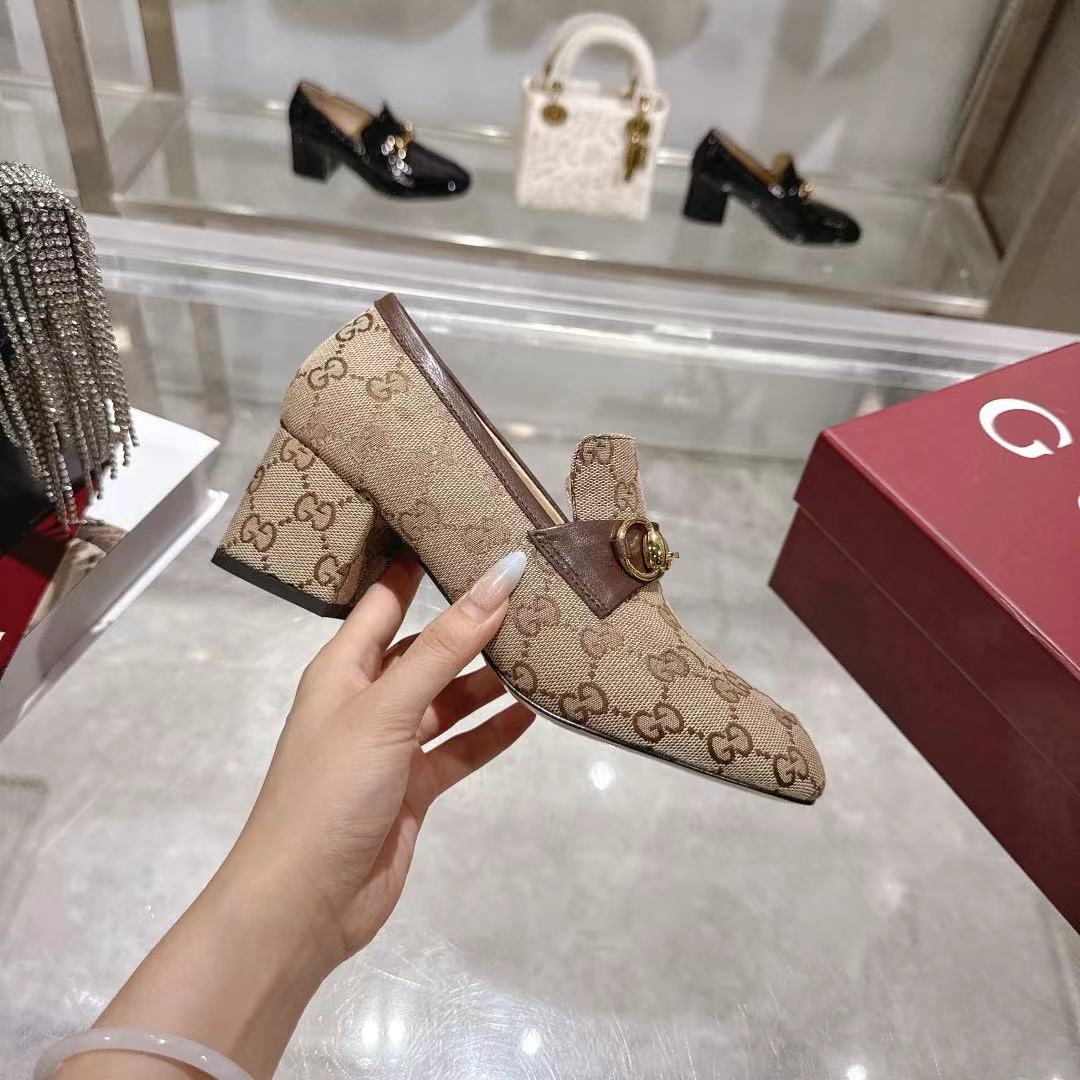 fashion print high-heeled loafers 0725102001