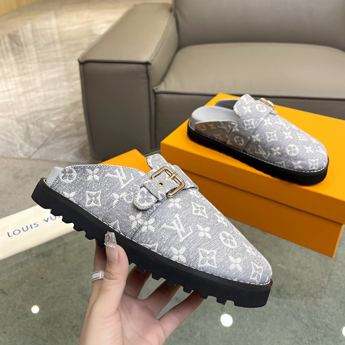 printed cotton slippers 03083