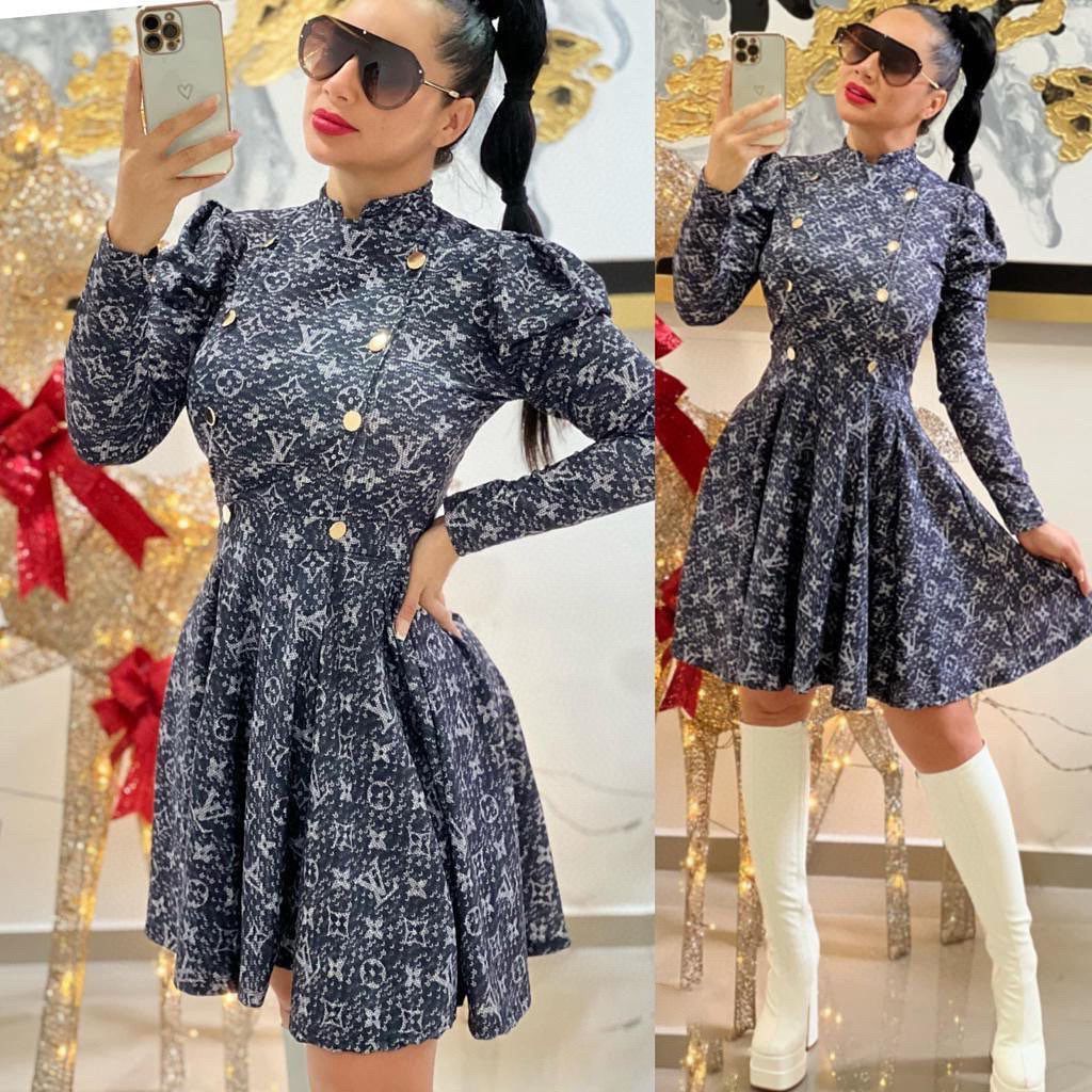 New Fashion Casual Elegant Slim-fit High-end Retro Style Dress 1024032603