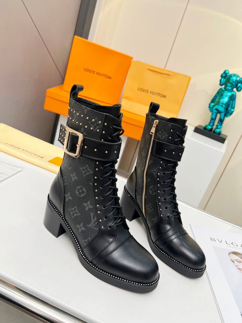L fashion printed leather martin boots 0724102311