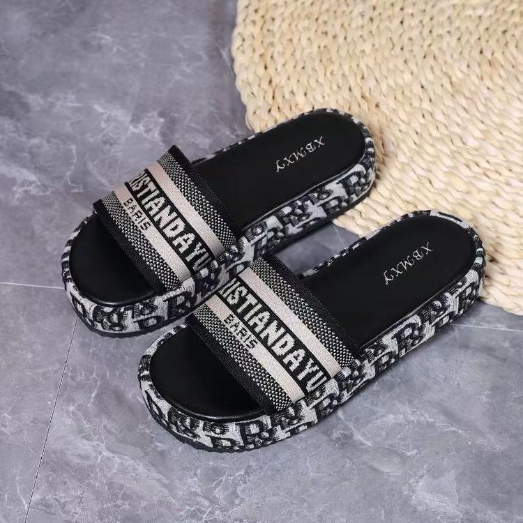 New letter outerwear thick sole sandal PD042510