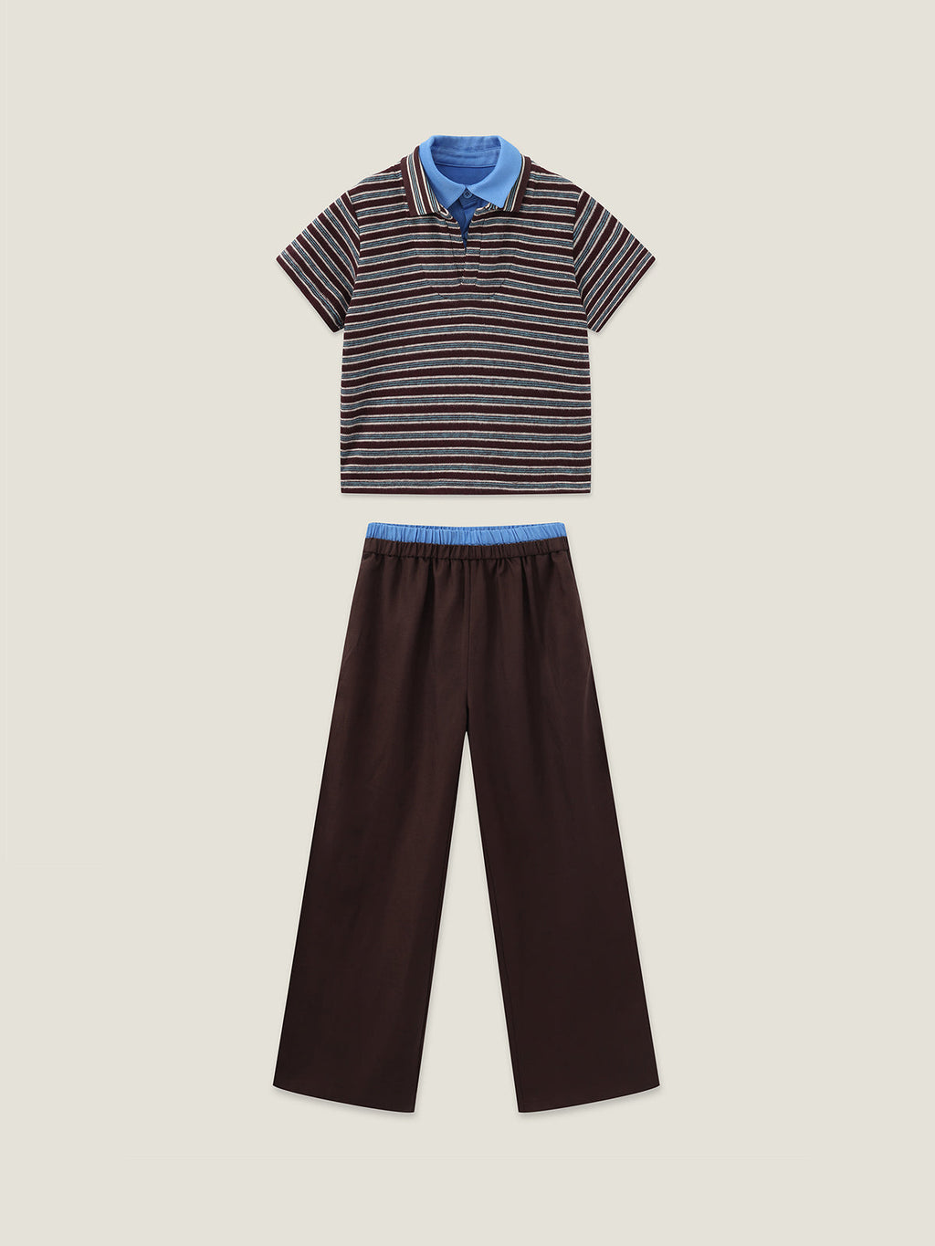 Kins Class Adults’ Striped Tee & Pants Set