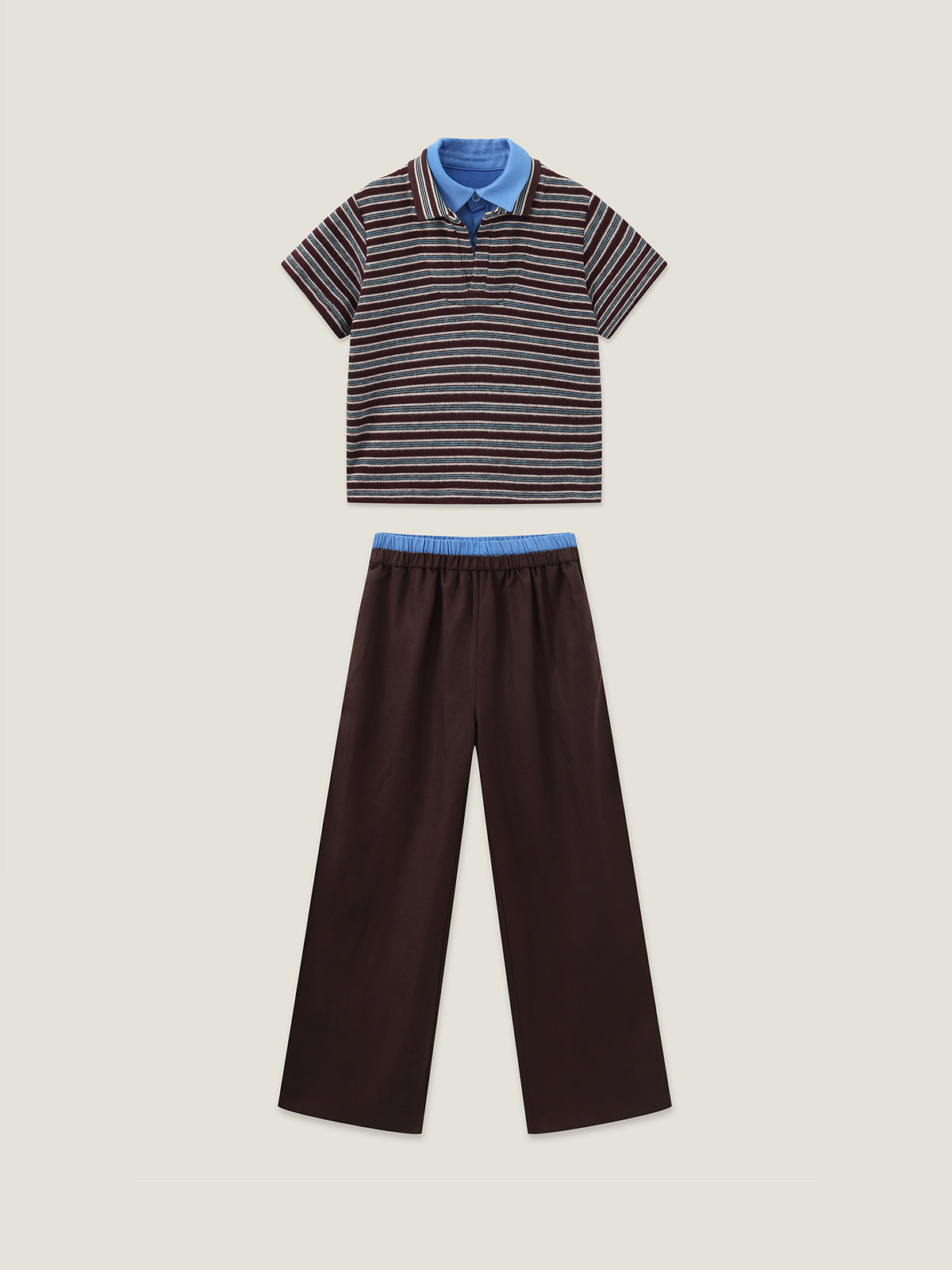 Kins Class Adults’ Striped Tee & Pants Set