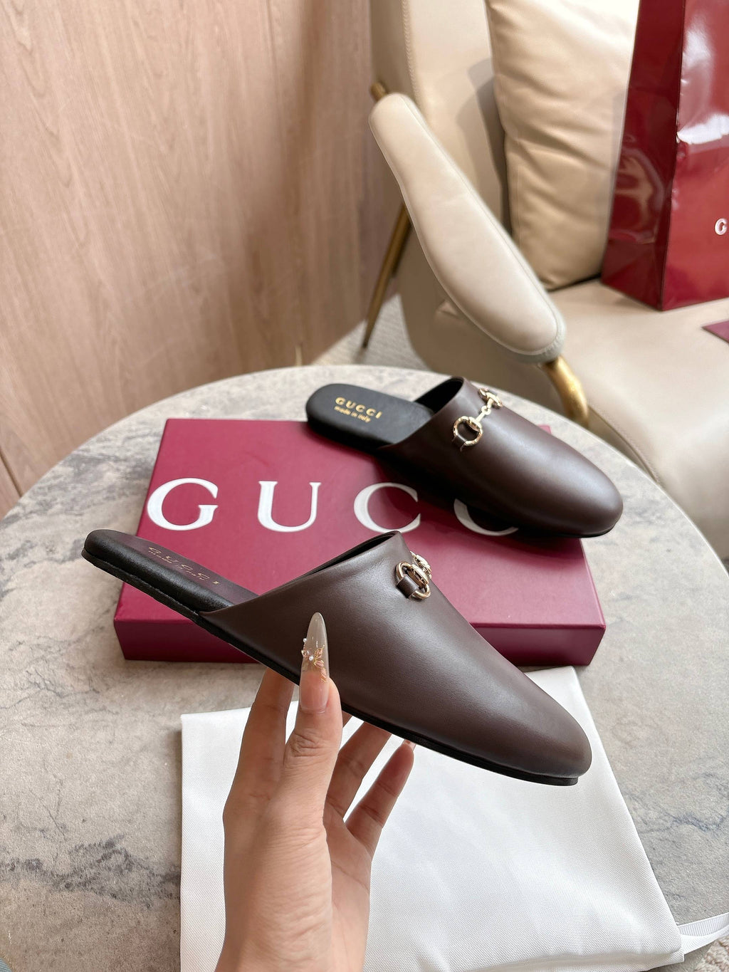 horse bit buckle slippers 0725101406