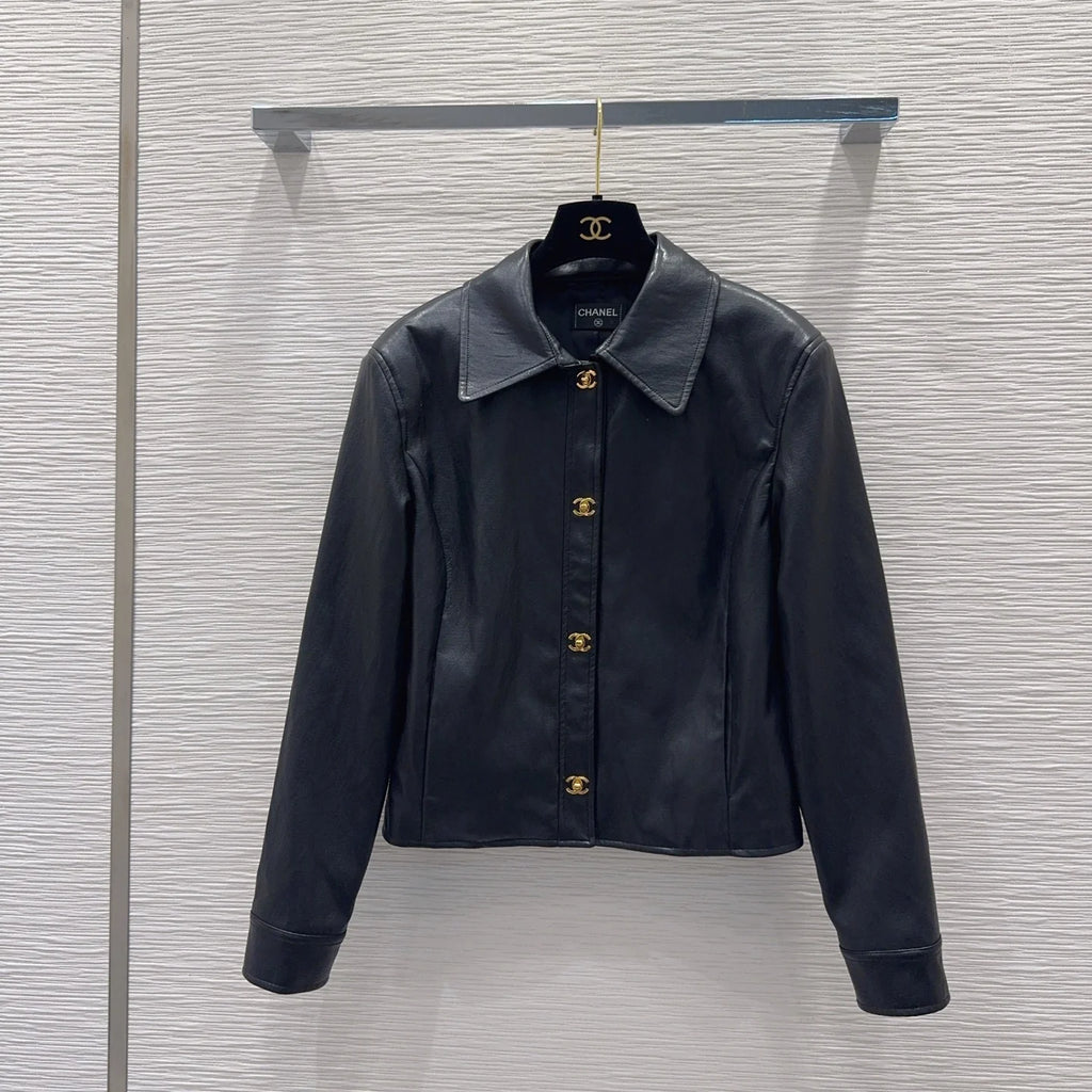 New Fashion Women's CC Leather Jacke DM1326092006