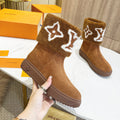 Women's V Brown Suede Boots XC0723082106