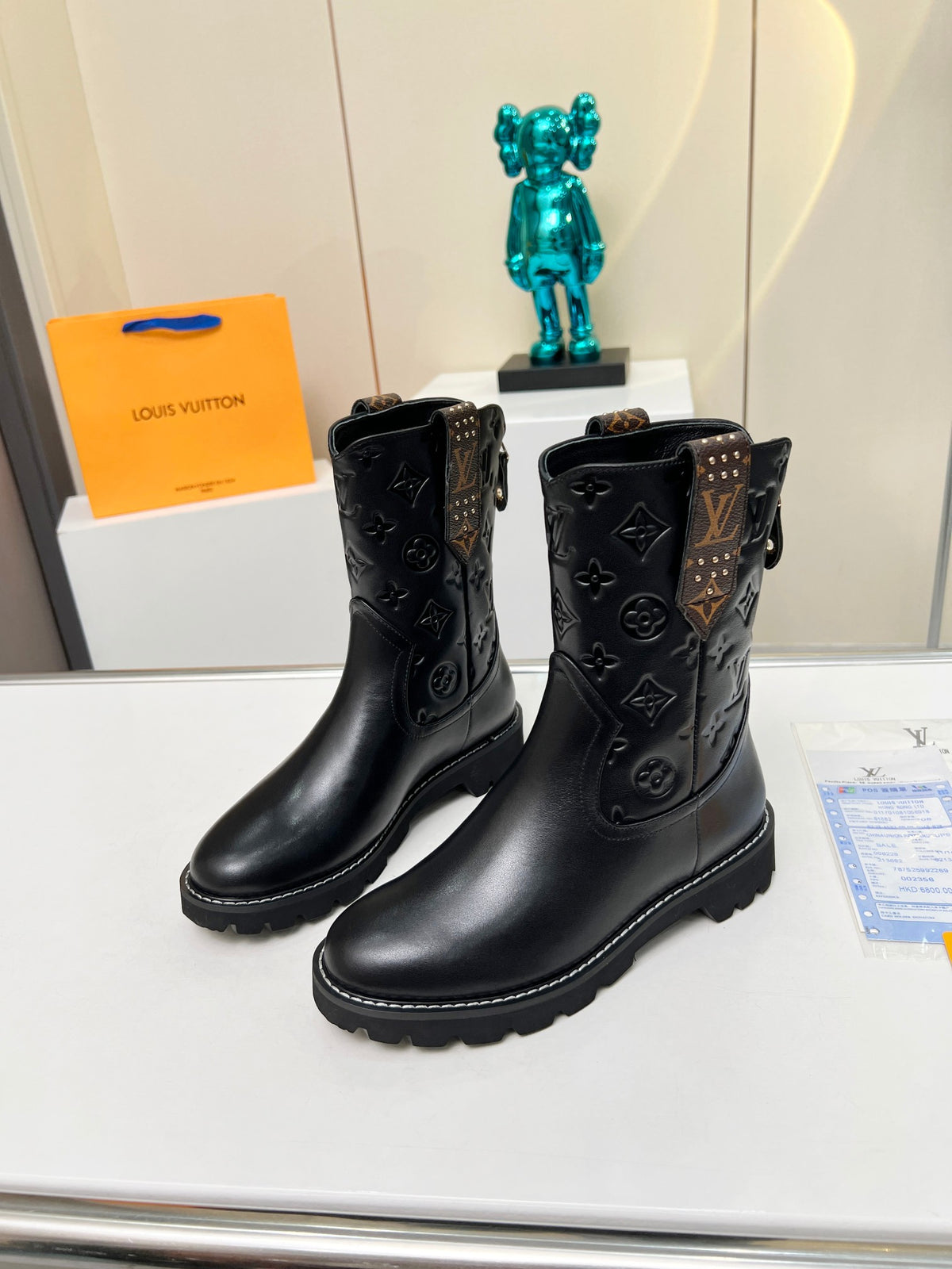 L fashion printed leather martin boots 0724102312