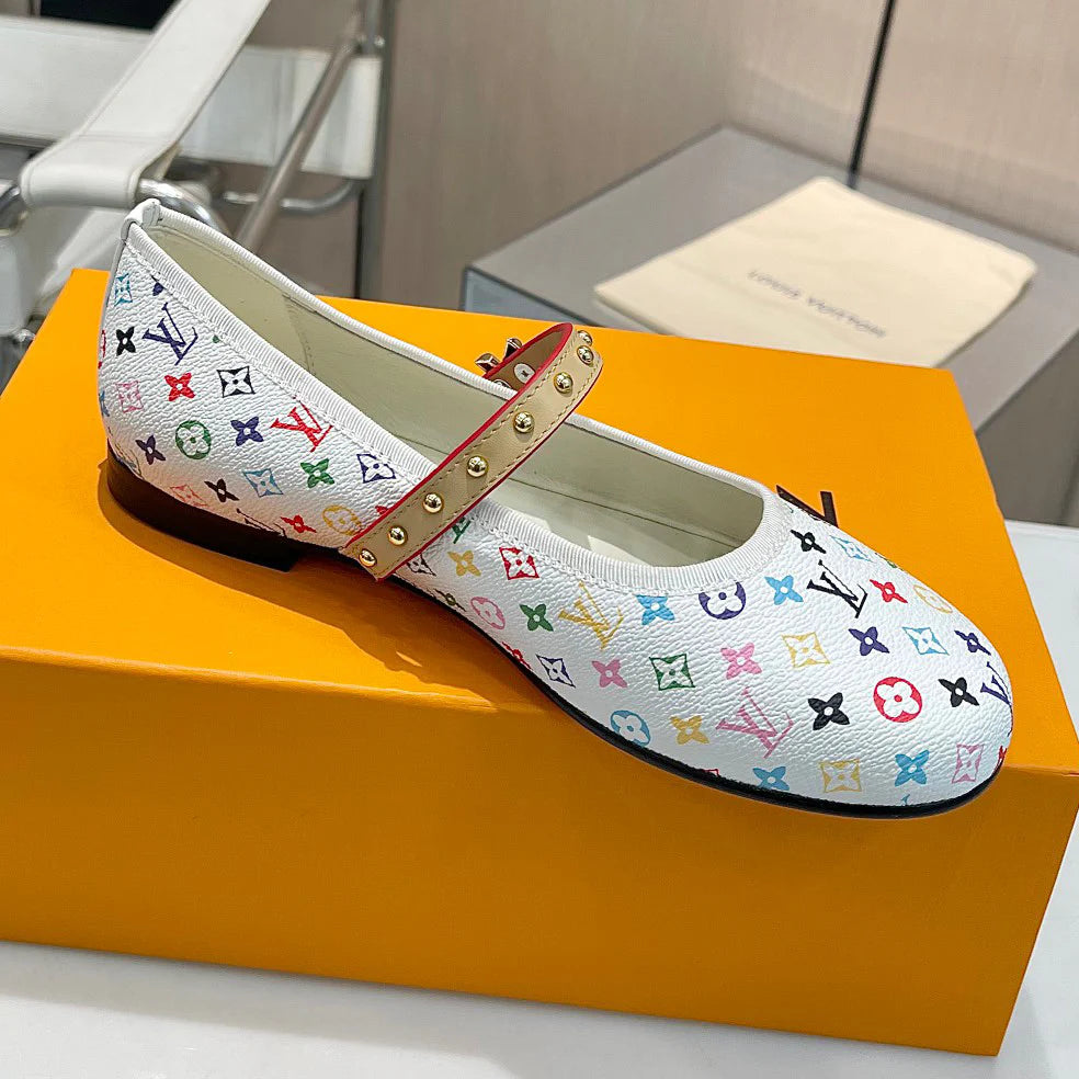 Women's New Colourful Printed Mary Jane Single Shoes 1025011706