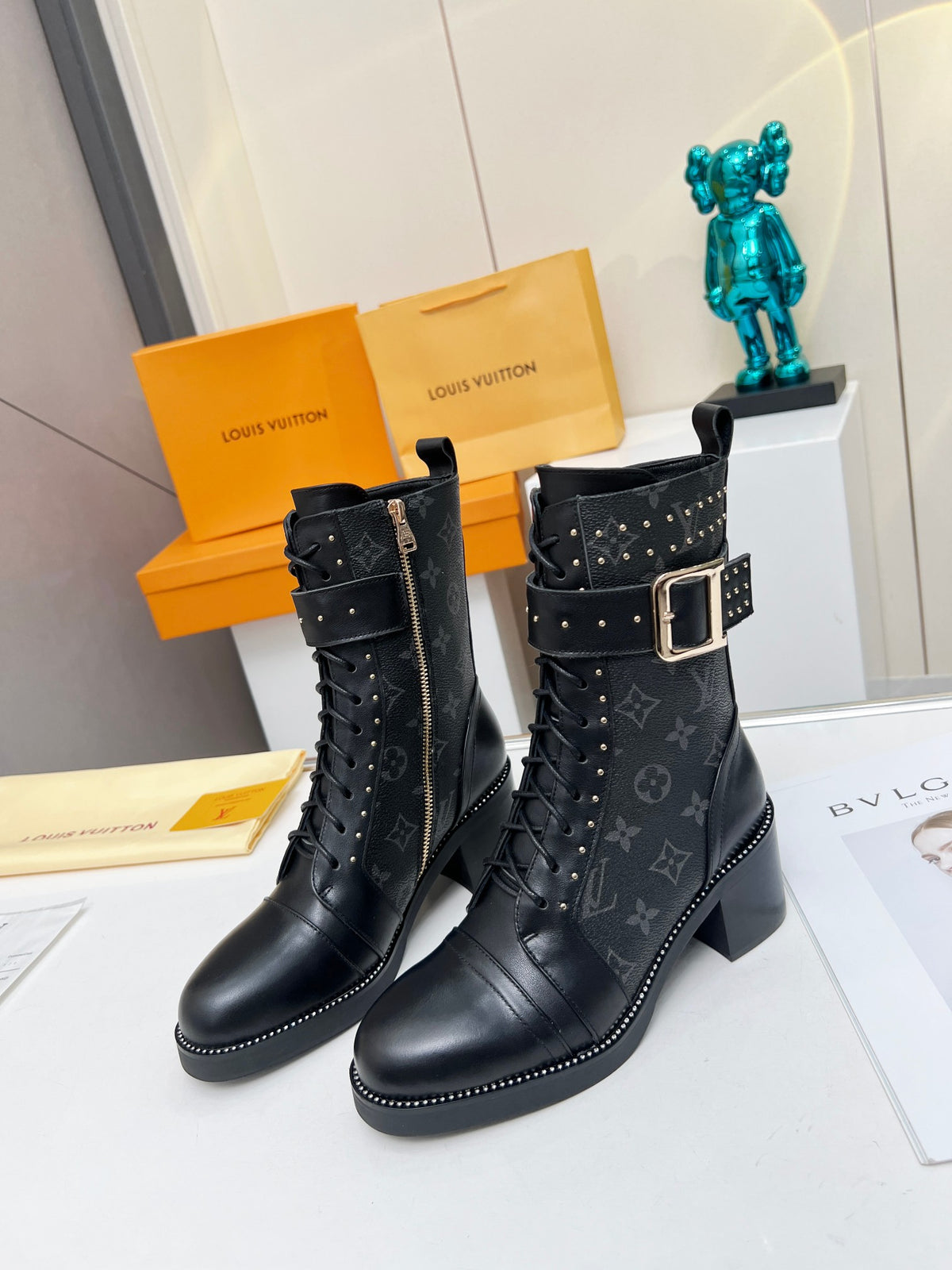L fashion printed leather martin boots 0724102311