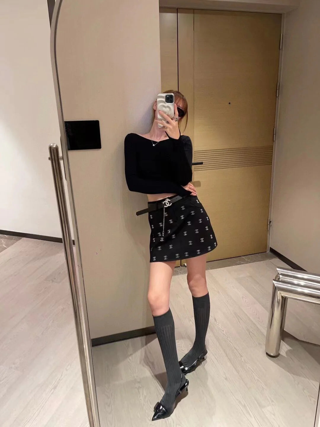 New Entry Light Luxury Spice Girl Full Hot Diamond Skirt 1024040130