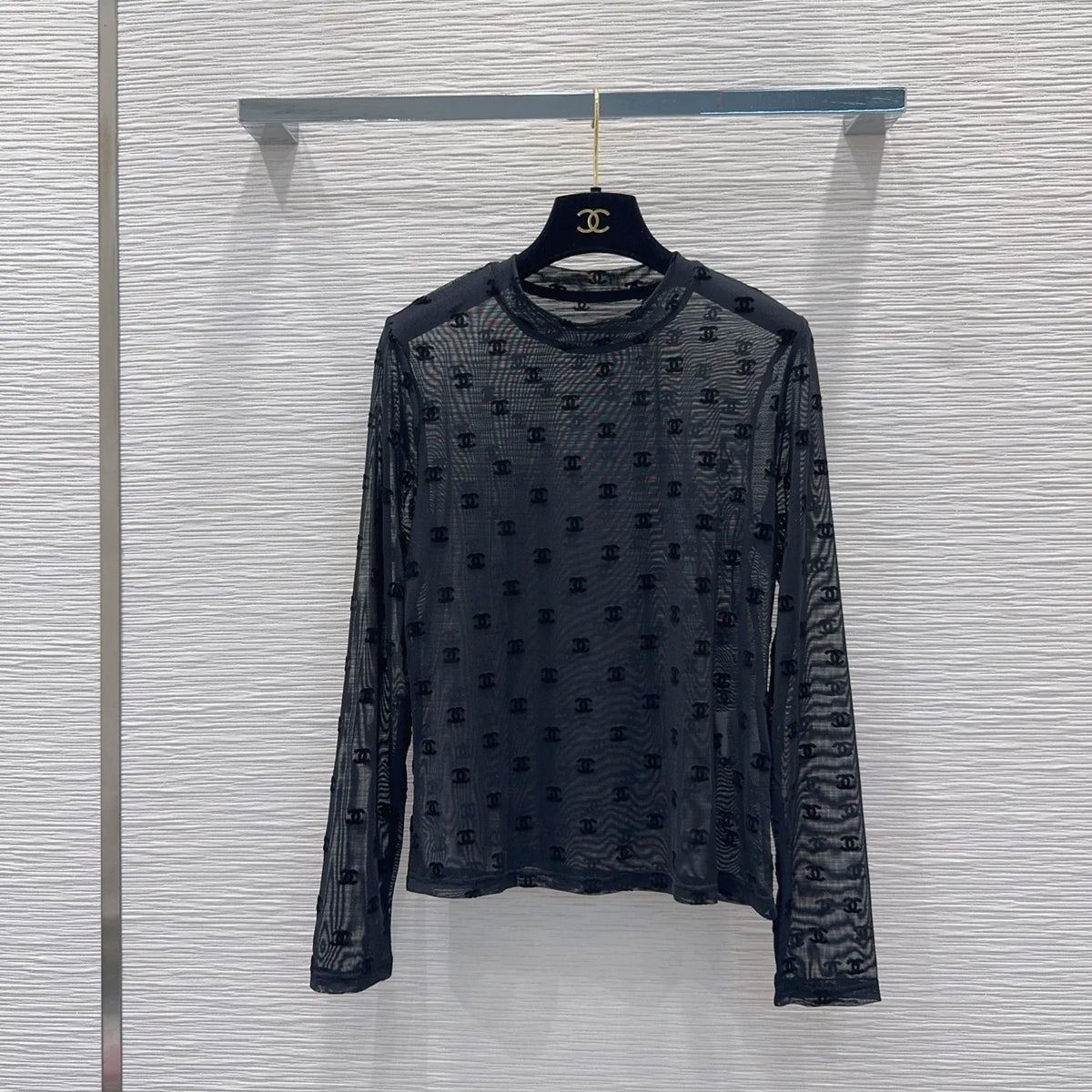 New Fashion Women's CC Sheer Mesh Long Sleeve Base Top DM1326092007