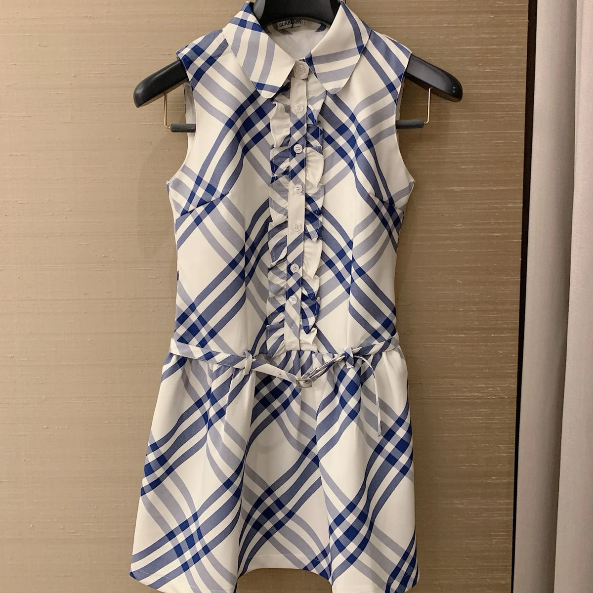 Classic pure cotton checkered vest dress 1426020203