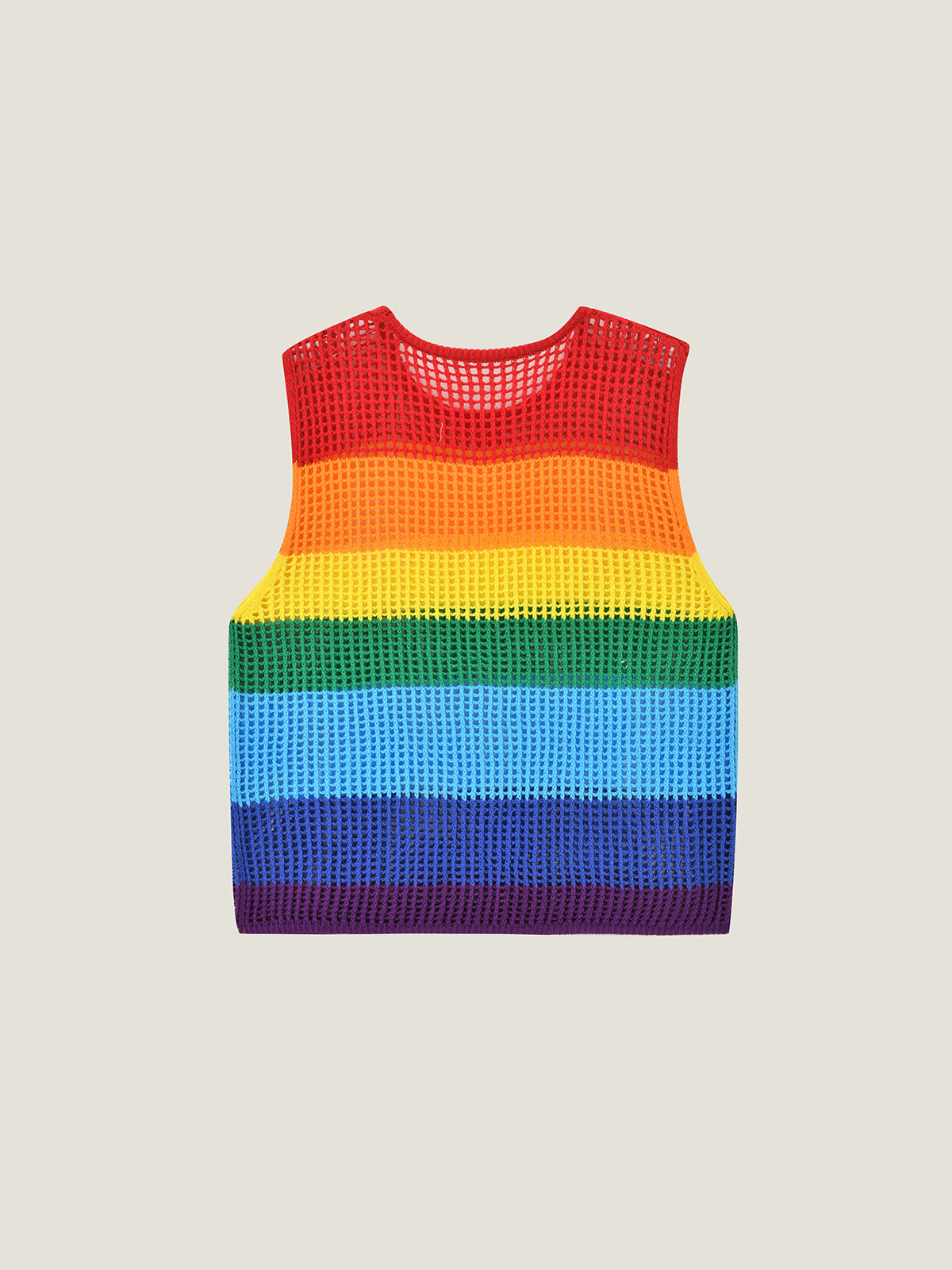 Pride Rainbow Crochet Tank Top & Shorts Set – LGBTQ+ Sleeveless Crop Top For Pride