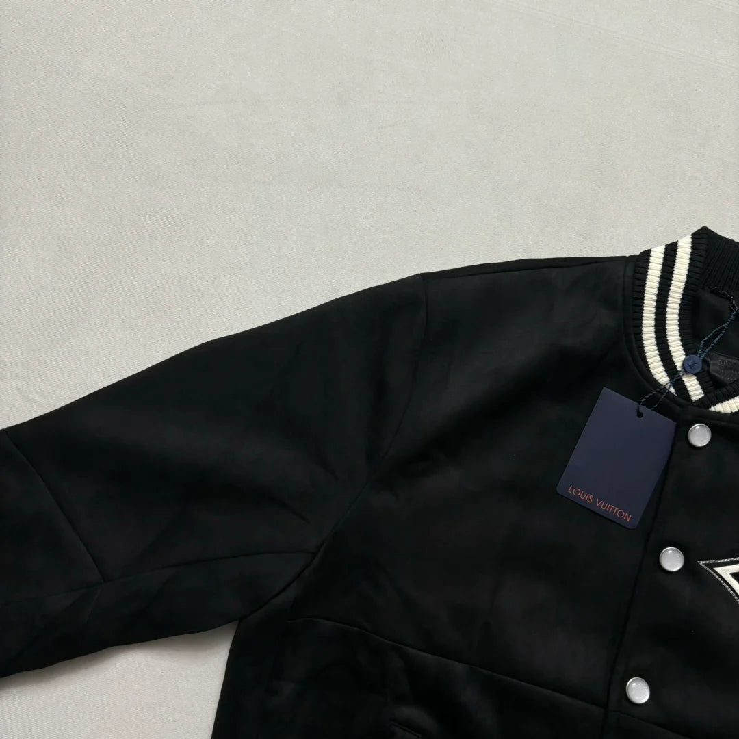 New Unisex Aviator Suede Floral Baseball Jacket 1024101007