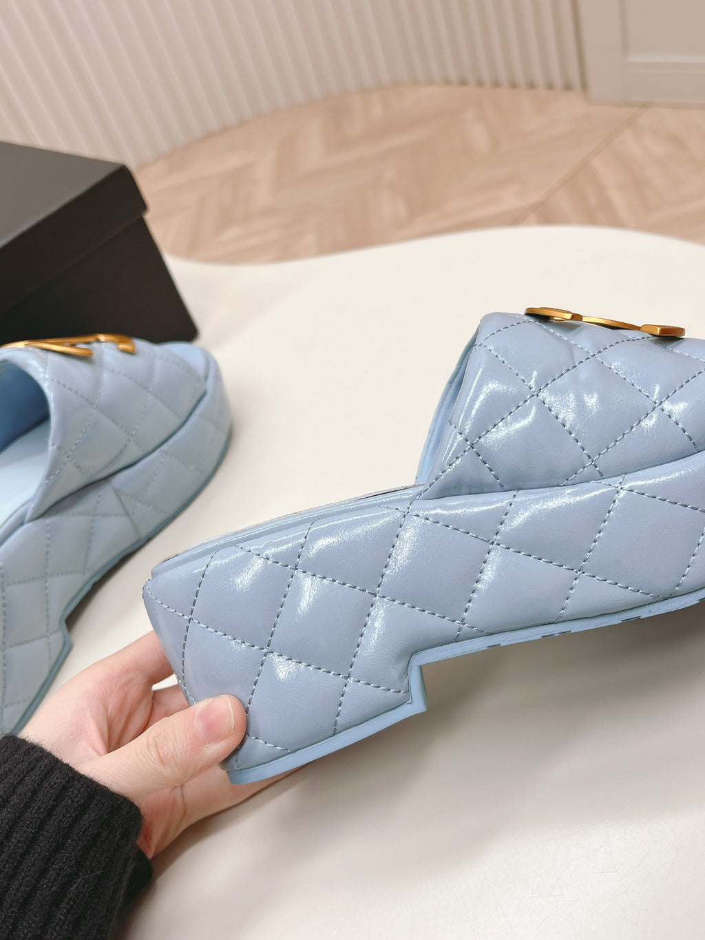 Chane1 top fashion thick-soled rhombus slippers 0724030812