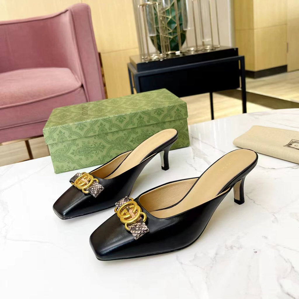 G－flat toe low heel leather shoes XC07062901