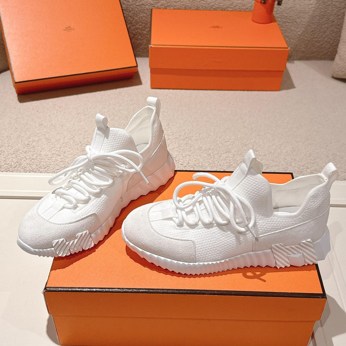 H Classic Couple Style Fly Knit Casual Sneakers 0726060802