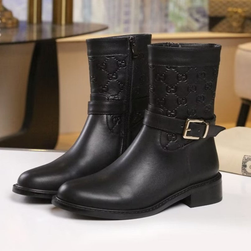Trendy new double G metal buckle boots XC0823101001