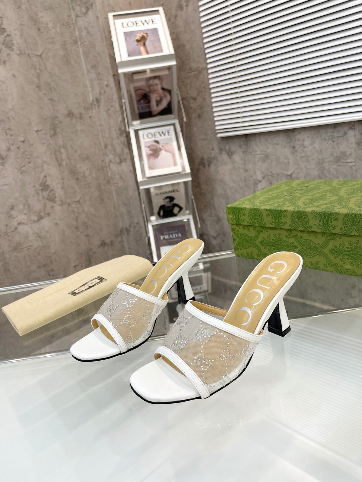 Gucc1 top fashion stiletto slippers 0724030802