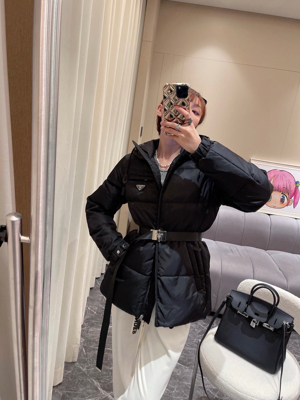 P fashion triangle logo down jacket 0724111208