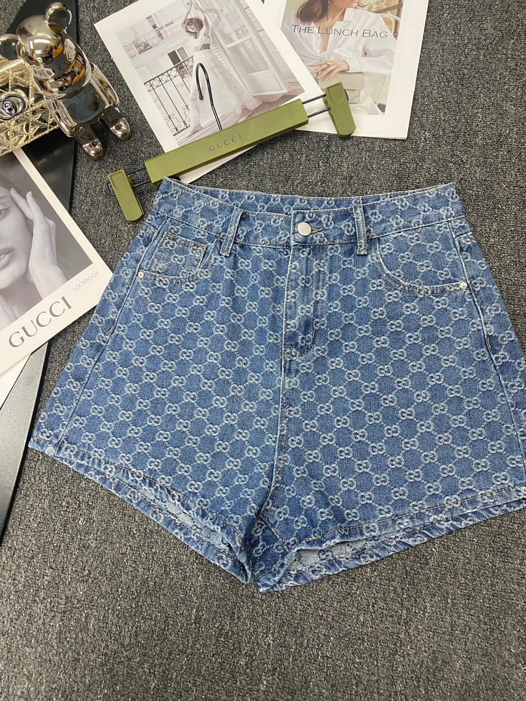 fashion print denim shorts 0725051908