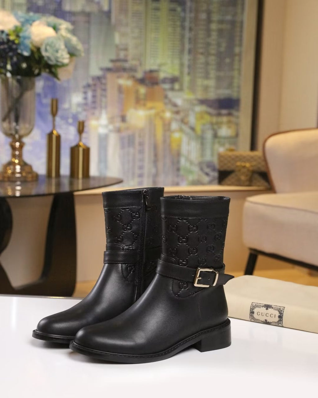 Trendy new double G metal buckle boots XC0823101001