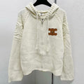 New loose knit hooded Fried Dough Twists cardigan 1024092917
