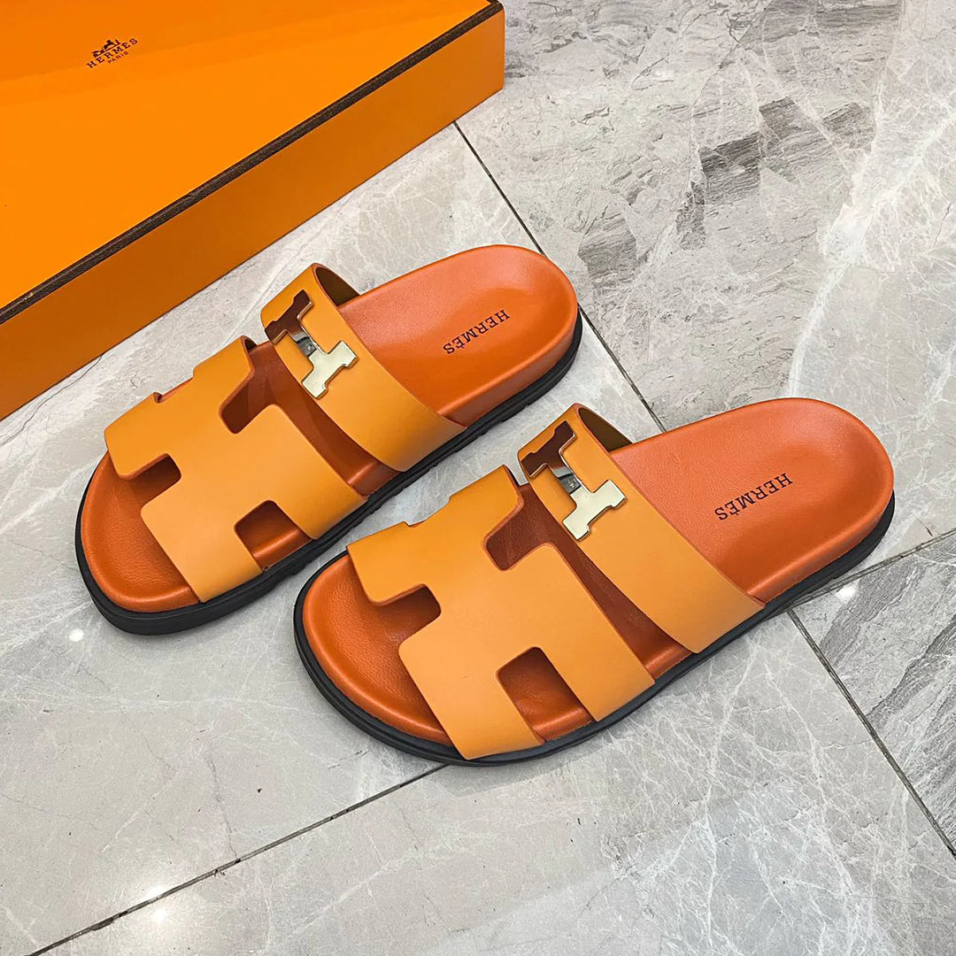 Classic H logo buckle with Velcro flat sandals and slippers for both men and women 1024032002