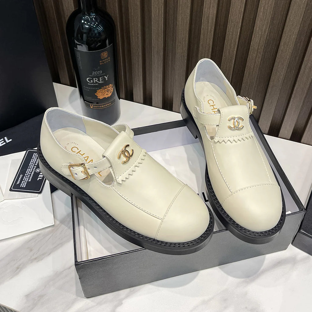Retro versatile genuine leather shoes loafers 0724030508