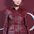 New Women's Leather Jacket with Belt - Stylish and Versatile 1025102401