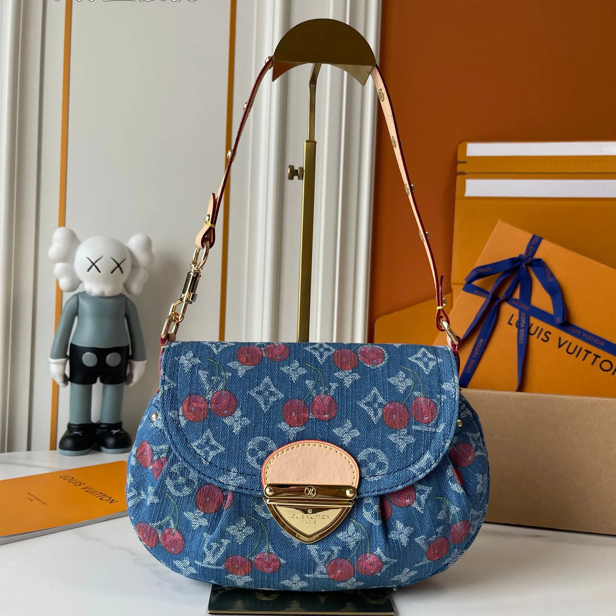 Denim Blue Cherry Crossbody Bag 1025070322