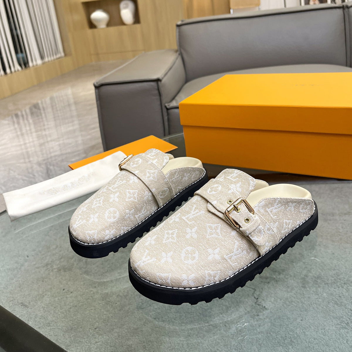 printed cotton slippers 03083