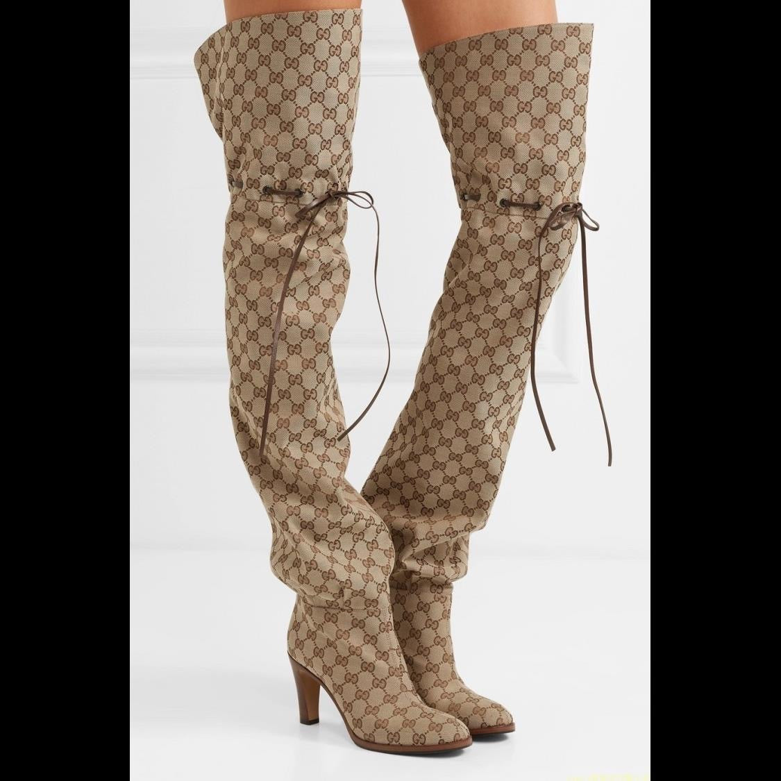 Fashion and casual canvas over-the-knee boots (customized models need 15 days to make)