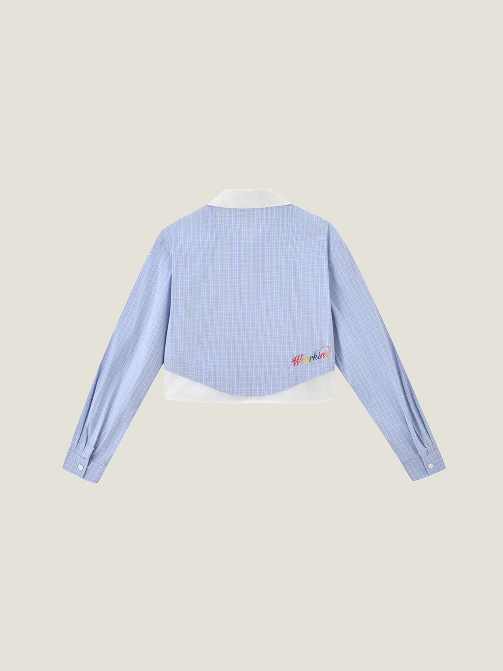 Preppy Blue Check Cropped Family Matching Shirt | KINS CLASS