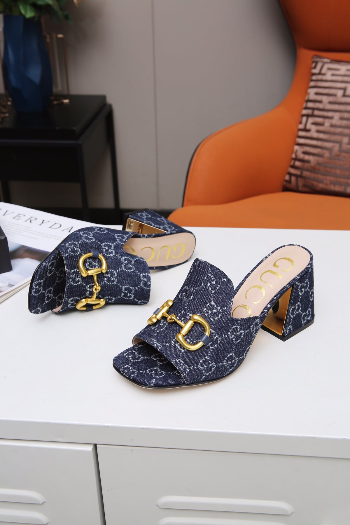 Fashion printed thick-soled and chunk-heeled sandals 0725091506
