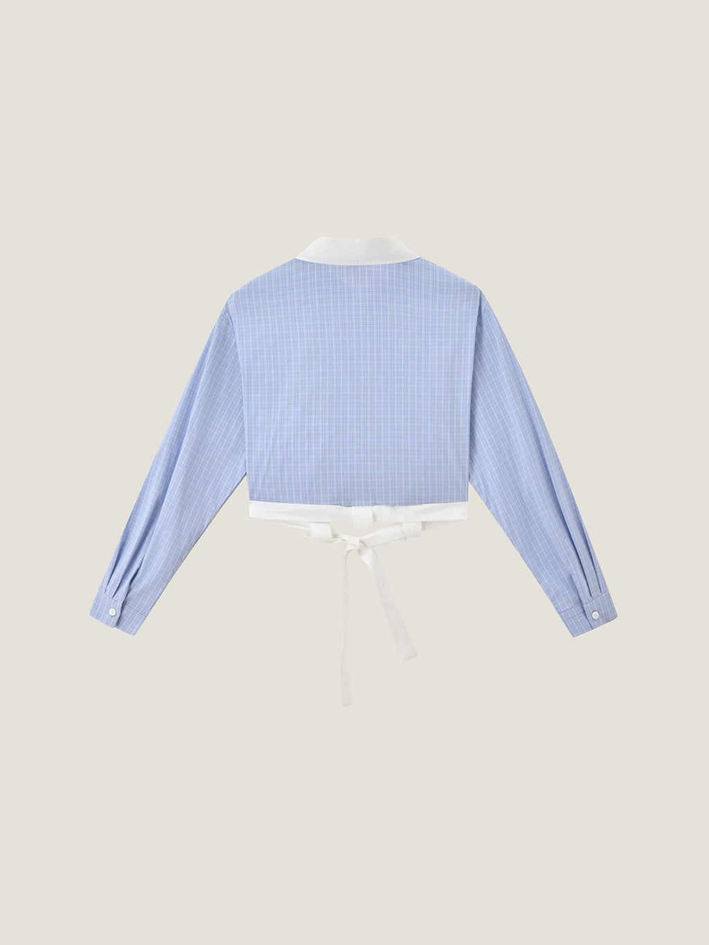 Preppy Contrast Collar Plaid Crop Shirt + Ruffle Shorts Or Skirt Matching Set | KINS CLASS