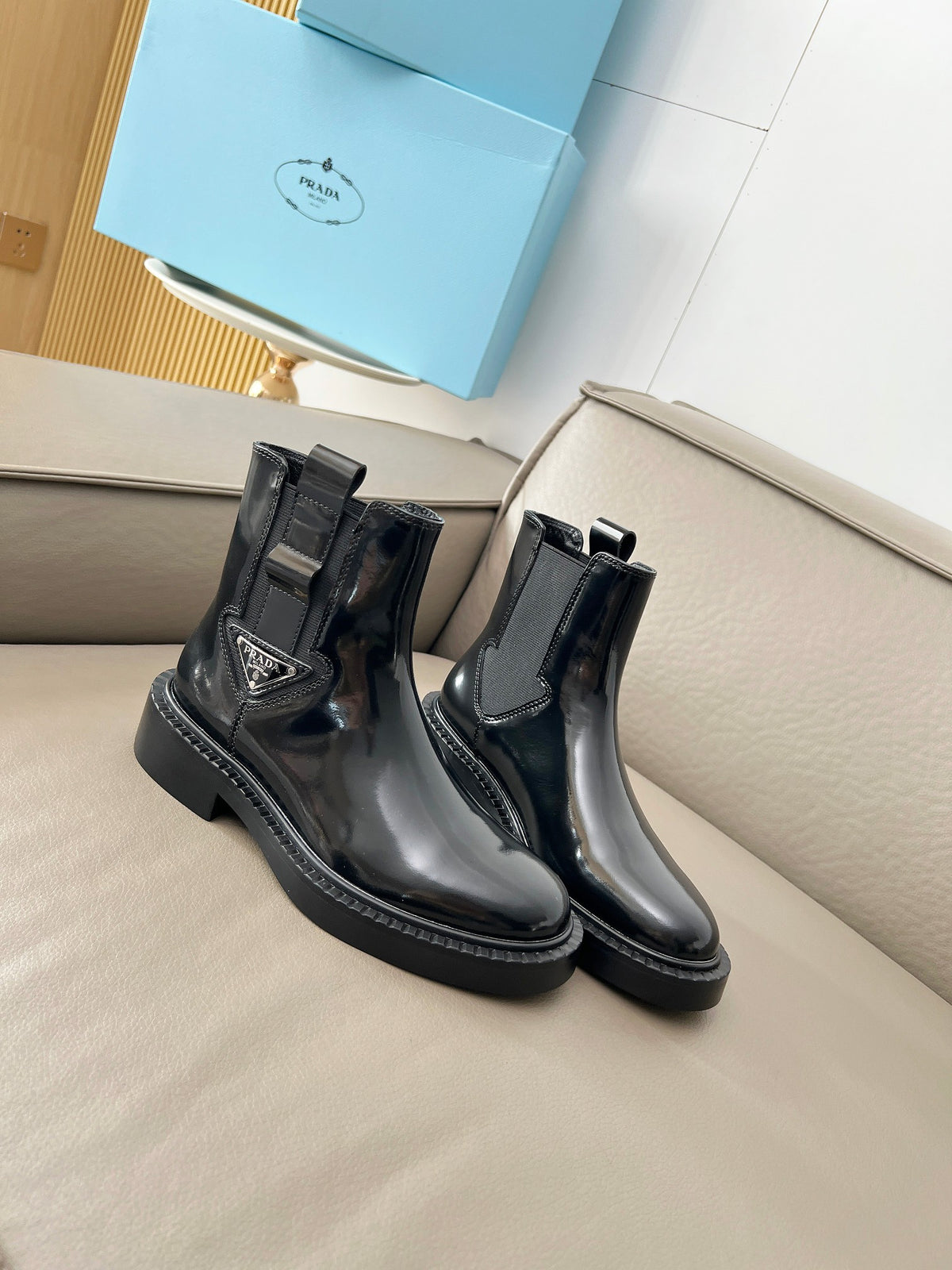 P new patent leather high-top boots 0725091501