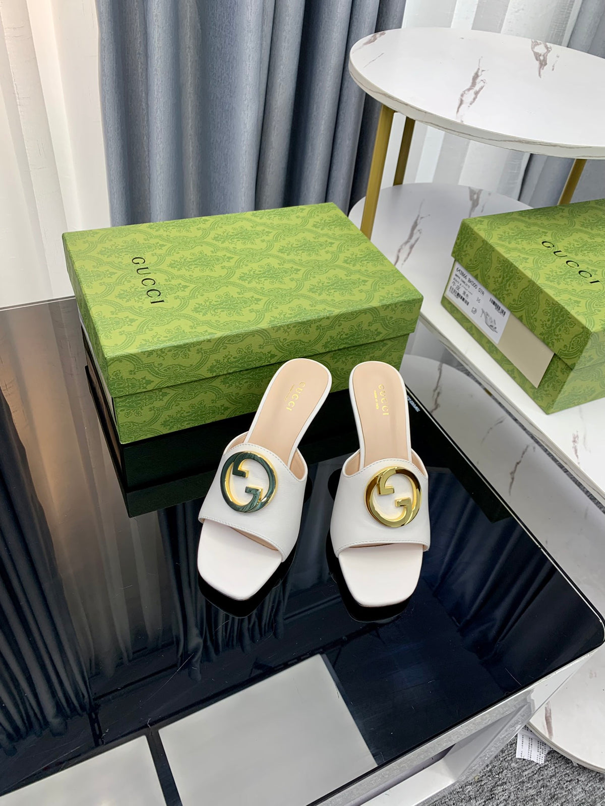 Gucc1 top fashion stiletto slippers 0724030804